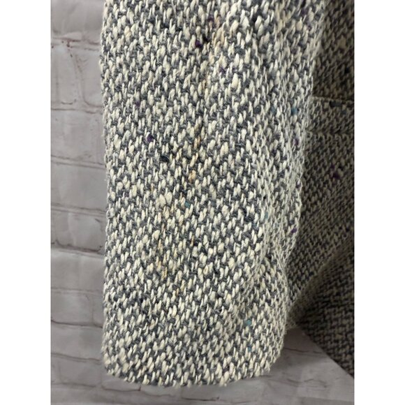 Christopher Wool Tweed Blazer Womens Size 13/14 Gray Blue Ivory Vintage -(READ) - Picture 6 of 9